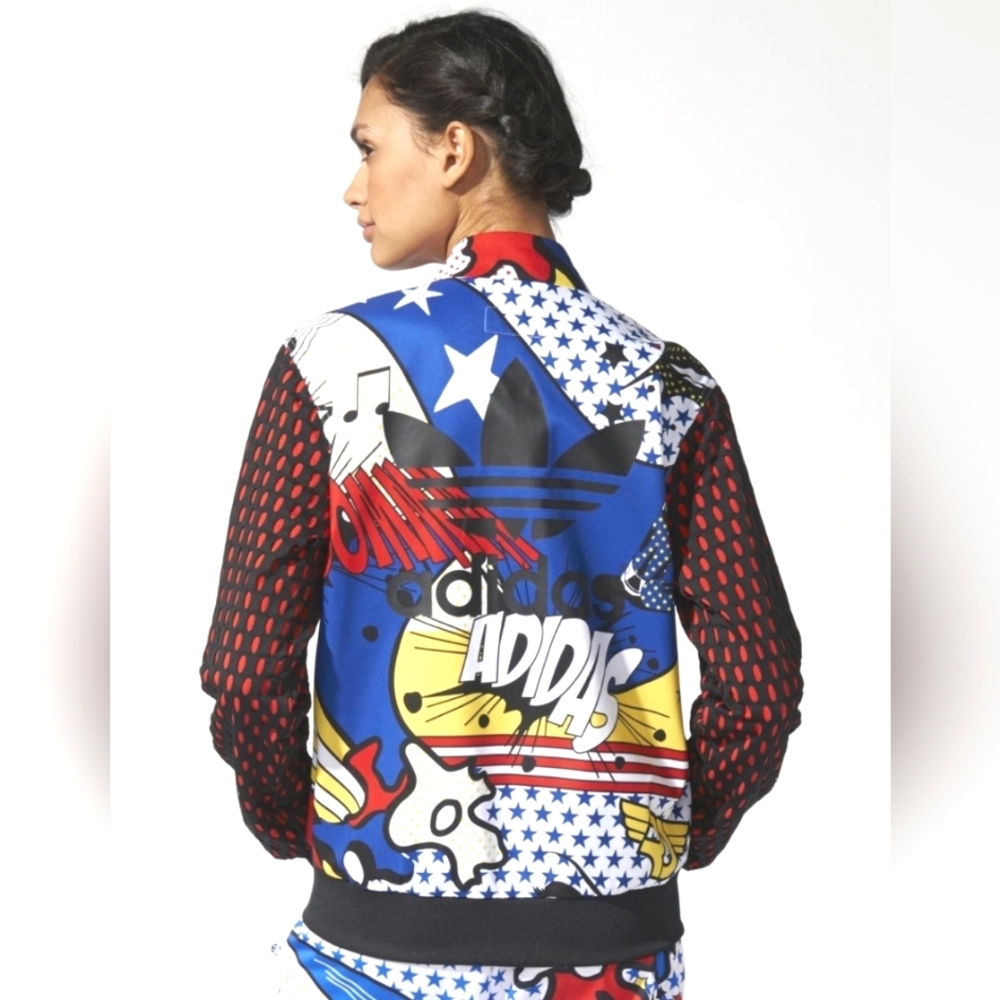 ADIDAS x RITA ORA 2014 HTF Rare Cosmic Cartoon POW Trefoil Track Jacket Med EUC - Picture 3 of 16